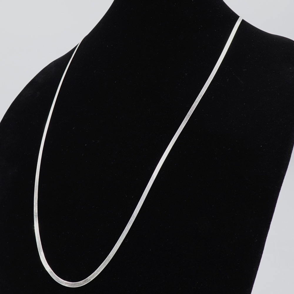 Sterling Silver 925 Italy Herringbone Chain Necklace‎ 30" Minimalist